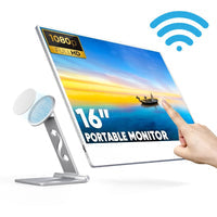 16” Portable Touchscreen Monitor FHD IPS | Stand & Case | Built-in Speaker | Premium Aluminum Alloy | Technical Support Line