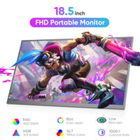 18.5” Wireless Portable Monitor FHD IPS USB-C HDMI with Kickstand & VESA | Built-in Speaker | Technical Support Line